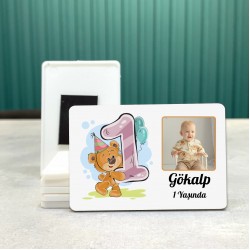 Dikdörtgen 503-1 Yaş Magnet - Fotoğraflı Doğum Günü Yaş Magneti